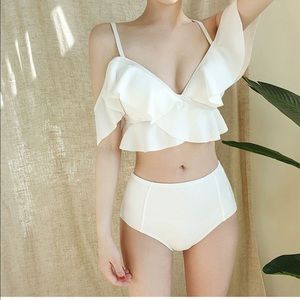 Two pieces swimming suit bikini high waist